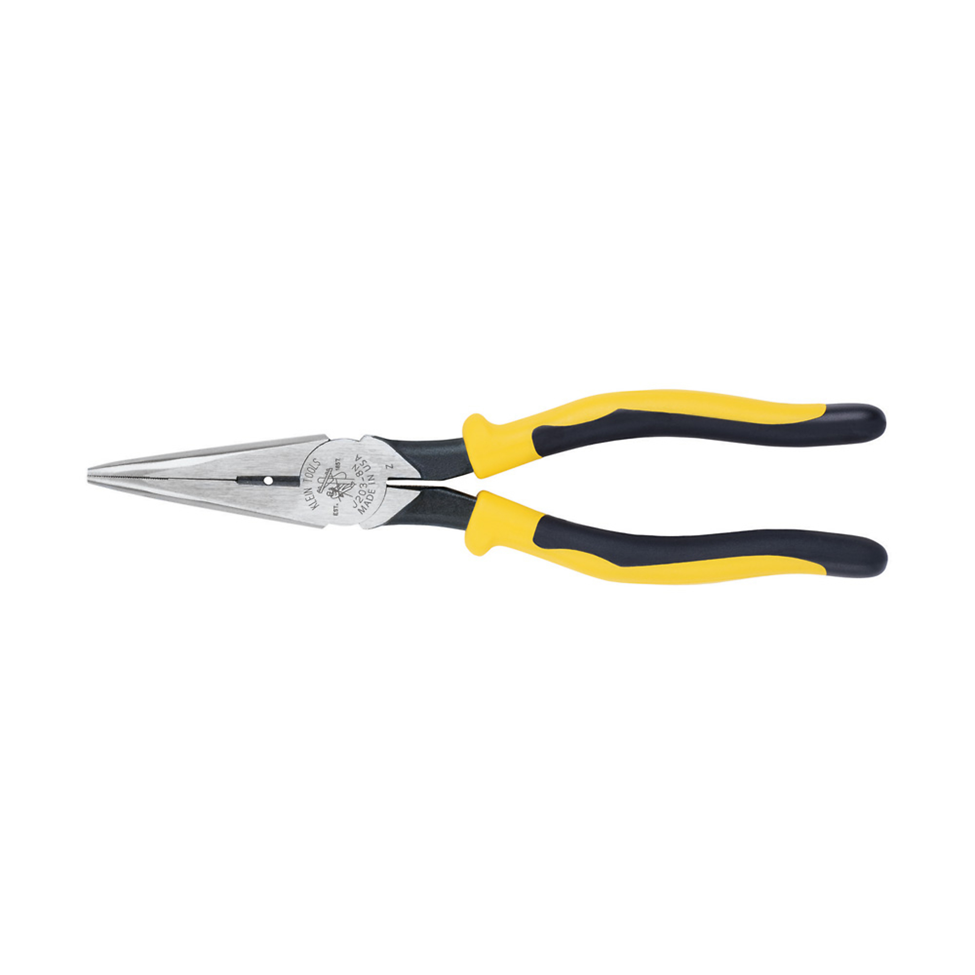 Klein Tools Needle Nose Side-Cutters — 8in., 12 AWG Wire Stripping, Dual Material Grips, Model# J203-8N